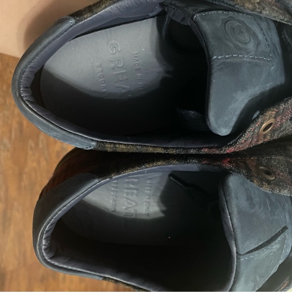 💖 GREATS Brooklyn The Royale Blue/Red Plaid Suede & Wool Sneakers - Picture 5 of 9